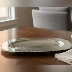 Vintage metal Viking Plate Silverplate tray - EP copper, Made in Canada 10.25”L